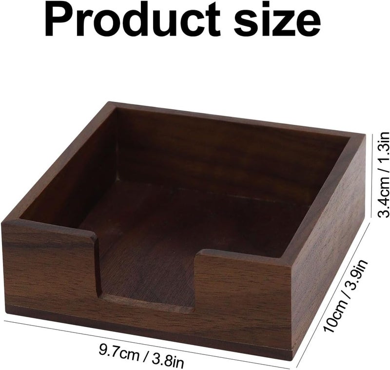 Buqoo Wooden Sticky Note Holder, Self-Stick Note Holder Memo Holder Paper Dispenser Organizer Sticky Notes Cube Holder for School Office Home Desk (3.9 x 3.8 x 1.3 Inches) - Image 2